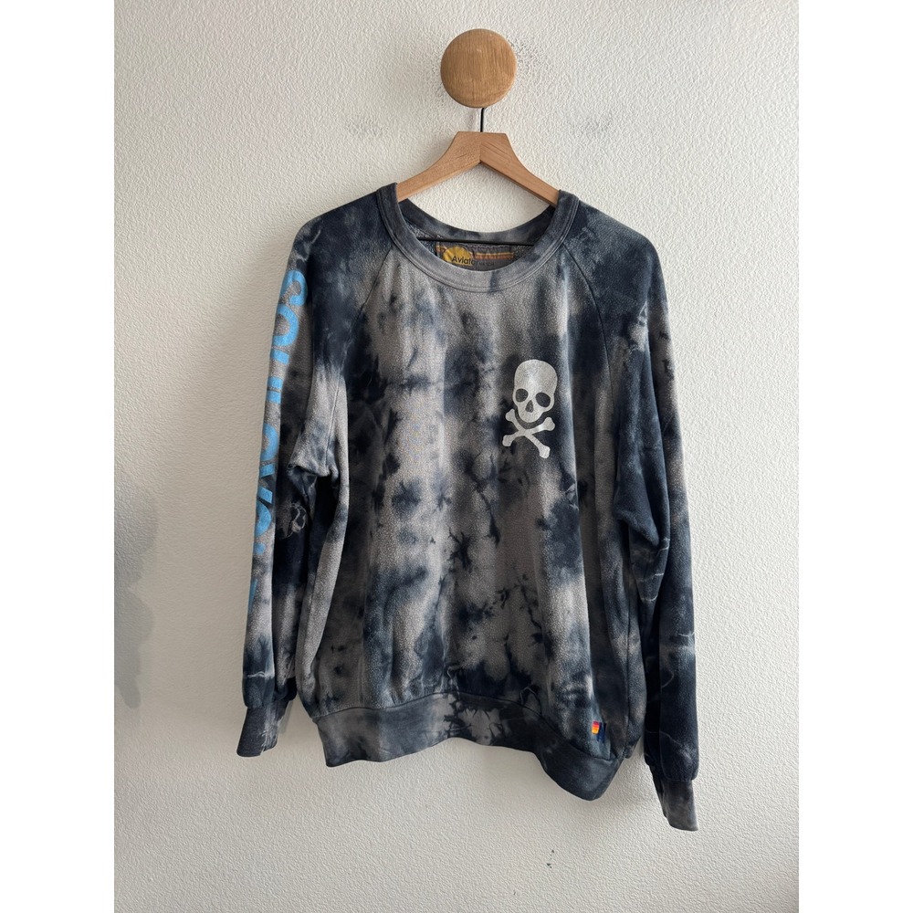 Aviator Nation SoulCycle Tie Dye Skull Sweatshirt Size Medium